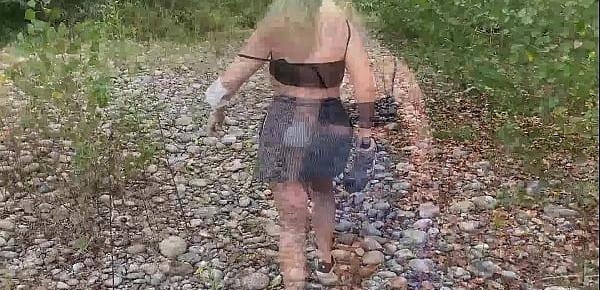 trendsBusty MILF almost caught while fucking by the river